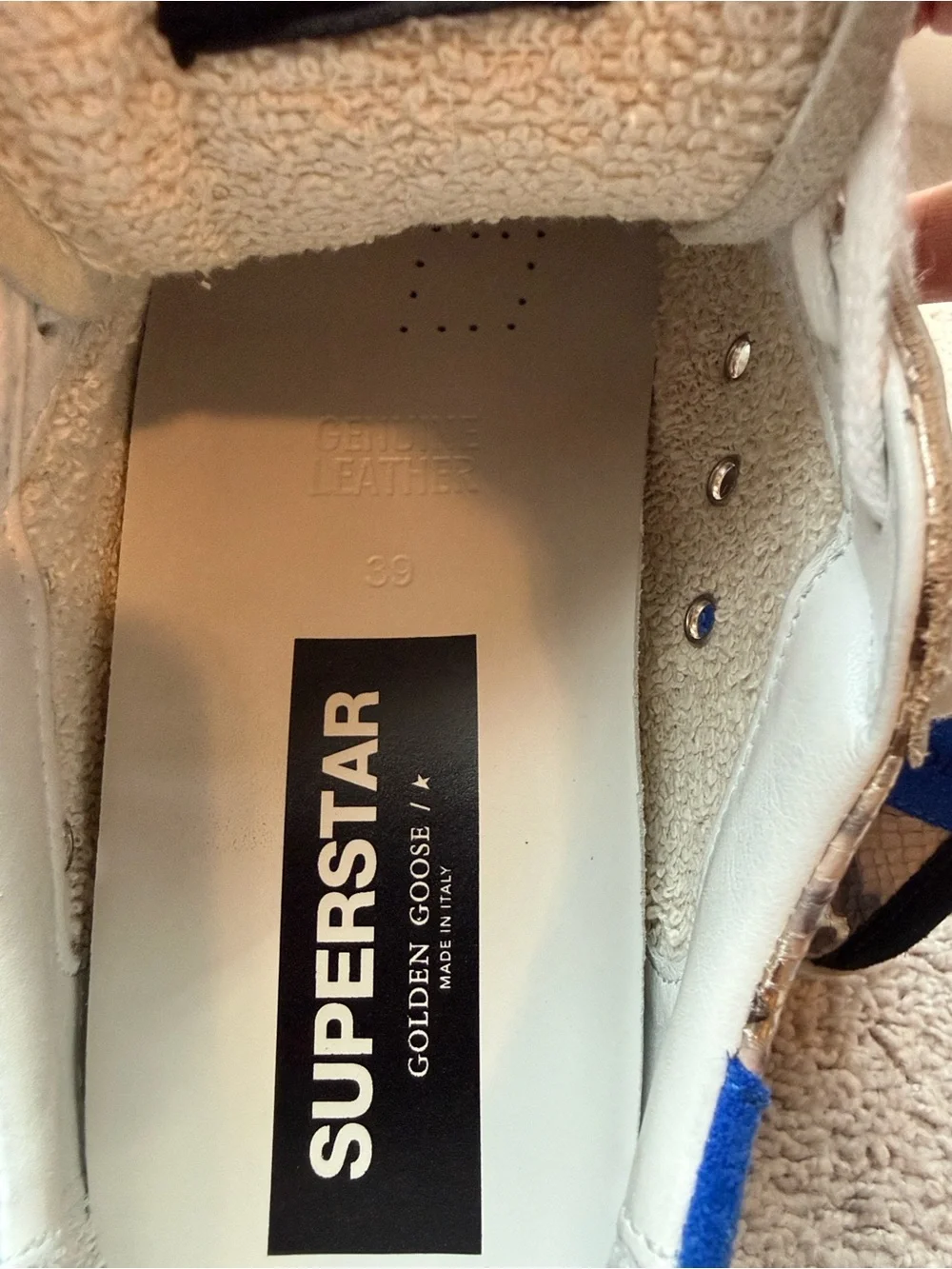 Golden Goose Women’s Sneakers with Black Star and Blue Heel - Picture 5 of 5